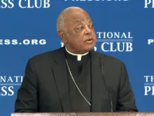 Cardinal Wilton Gregory of Washington speaks at the National Press Club, Sept. 8, 2021.